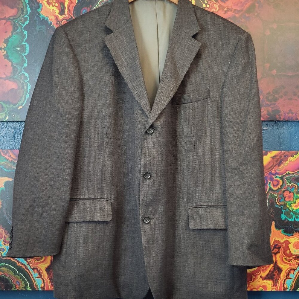 Oscar De La Renta ~ Sz 48R ~ Single Breasted, Notched Lapel Jacket ~ Like NEW